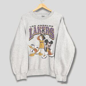 Vintage Los Angeles Lakers Basketball Sweatshirt, LA Lakers Mickey Donald Shirt
